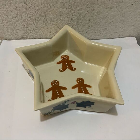 Hartstone Pottery Gingerbread Men Star Shape Candy Dish Christmas G20 - Picture 2 of 6